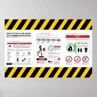 Zombie Survival Guide - Deluxe Poster