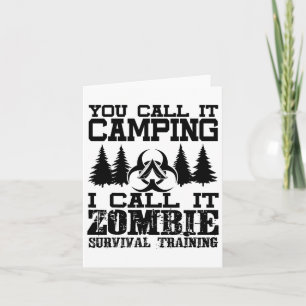 Zombie Survival Training Camping Shirt - Funny Hal Karte