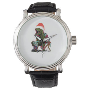 Zombie T-Rex hässlicher Weihnachtsdinosaurier Armbanduhr