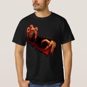 Zombie T - Shirt Halloween T - Shirt Gory Zombie S