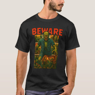 Zombie T-Shirt Horror Movie Poster Vintages Comic