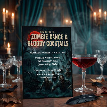 Zombie-Tanz-Halloween-Party-Einladungskarte
