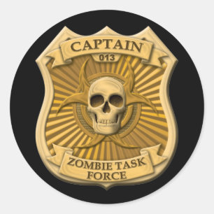 Zombie-Task Force - Kapitän Badge Runder Aufkleber