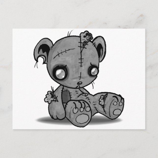 Zombie Teddy Bear Postkarte (Vorderseite)