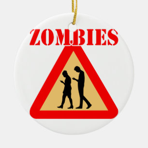 Zombie-Teenager mit Handys Keramikornament