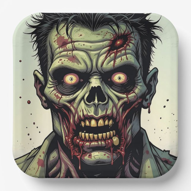 Zombie Themed Halloween-Party Pappteller (Vorderseite)