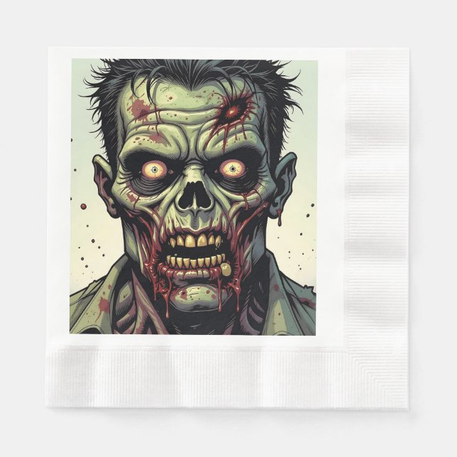 Zombie Themed Halloween-Party Serviette (Vorderseite)