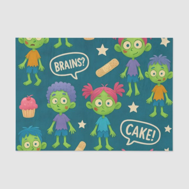 Zombie Tissue Paper Birthday Wrap Seidenpapier (Vorderseite)