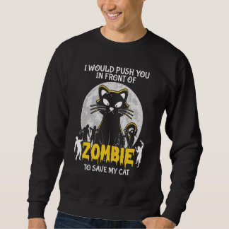 Zombie To Save My Cat Halloween Sweatshirt