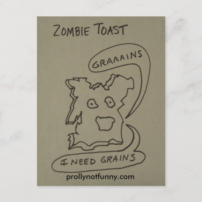 Zombie Toast Postkarte (Vorderseite)