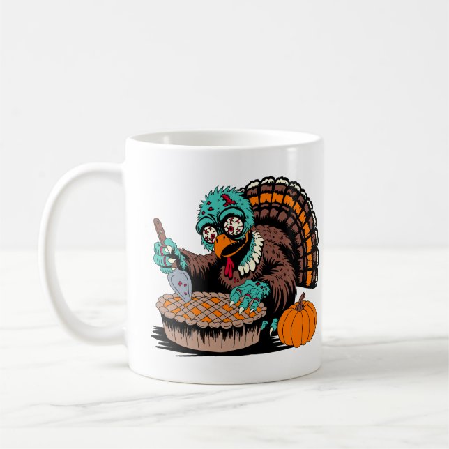 Zombie Turkey Will Pumpkin Pie Kaffeetasse (Links)