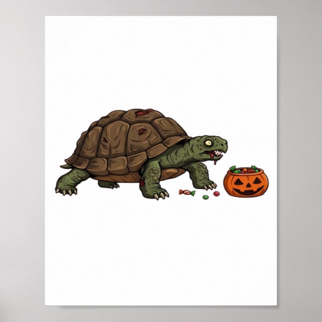 Zombie Turtle Candy Crawl - Gruseliger langsamer H Poster (Vorne)