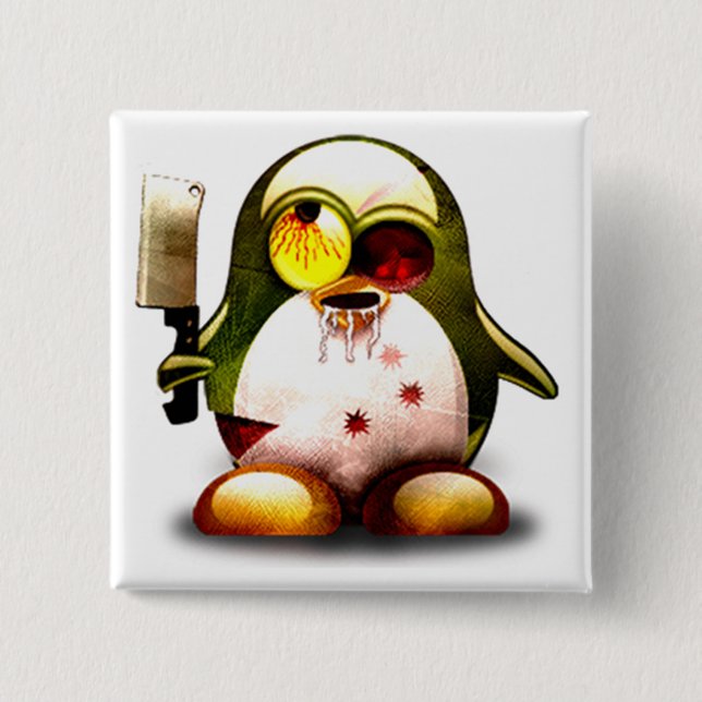Zombie Tux (Linux Tux) Button (Vorderseite)