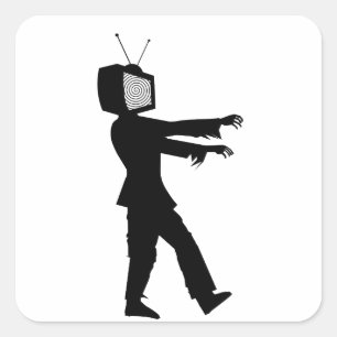 Zombie-TV Quadratischer Aufkleber