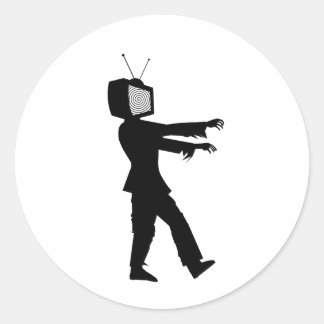 Zombie TV Typ von Chillee Wilson Runder Aufkleber