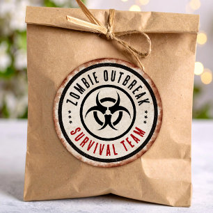 Zombie-Überlebenskader Runder Aufkleber