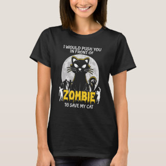 Zombie um meine Katze Halloween zu retten T-Shirt