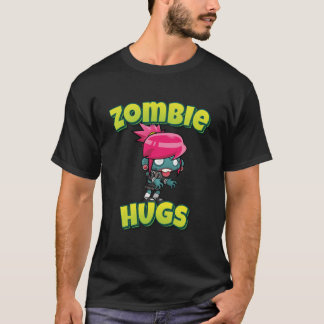 Zombie umarmt rosa Zombie-Mädchen mit Langarm T-Shirt