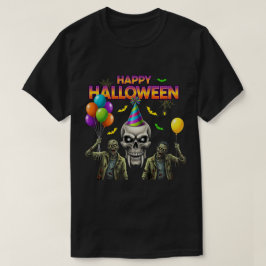 Zombie und Skull Happy Halloween Party T-Shirt