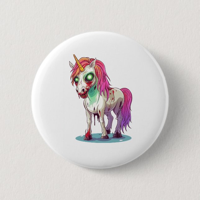 Zombie Unicorn Button (Vorderseite)