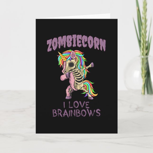 Zombie Unicorn Halloween Dab Zombiecorn Karte (Vorderseite)