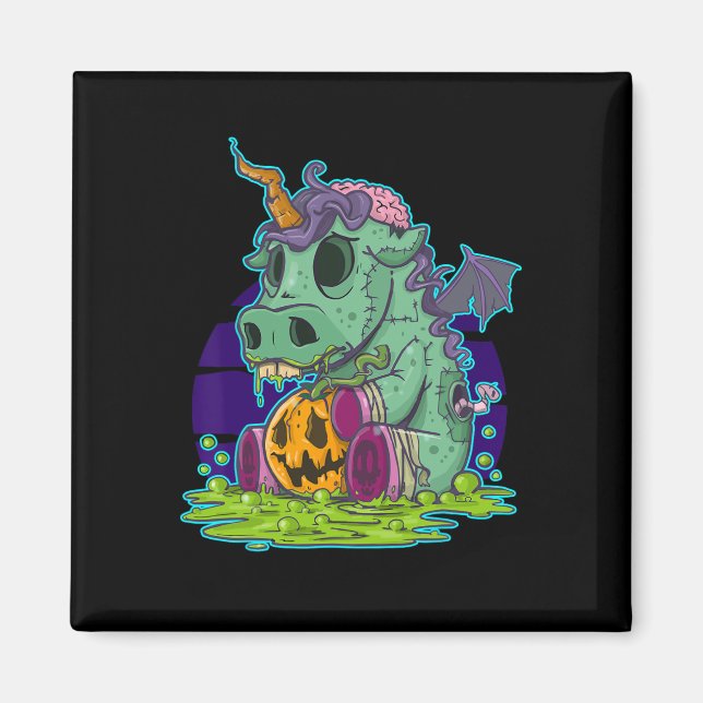 Zombie Unicorn Halloween Kostüm Ghost-Mummy Magnet (Vorne)