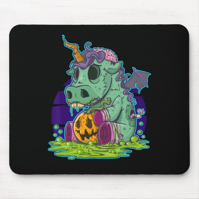 Zombie Unicorn Halloween Kostüm Ghost-Mummy Mousepad (Vorne)