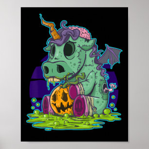 Zombie Unicorn Halloween Kostüm Ghost-Mummy Poster