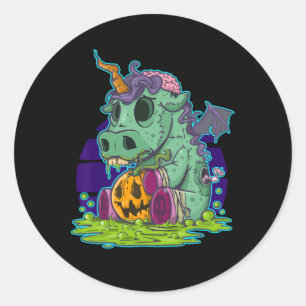 Zombie Unicorn Halloween Kostüm Ghost-Mummy Runder Aufkleber