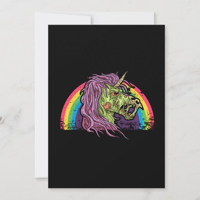 Zombie Unicorn Halloween Rainbow Gift Idea Einladung (Vorderseite)