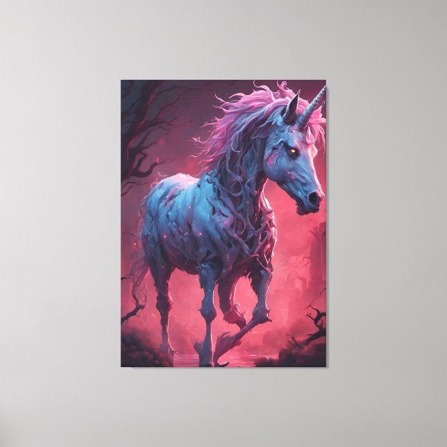 Zombie Unicorn Leinwanddruck (Vorderseite)