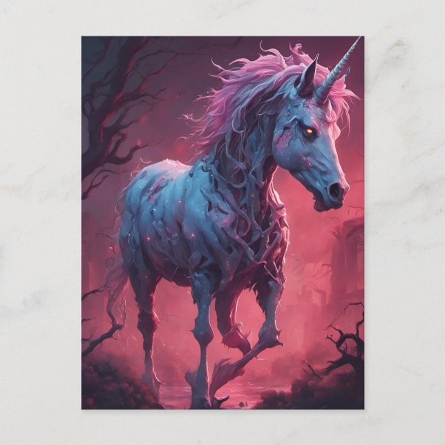 Zombie Unicorn Postkarte (Vorderseite)