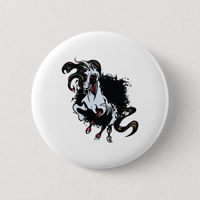 Zombie Unicorn Stehend Button (Vorderseite)