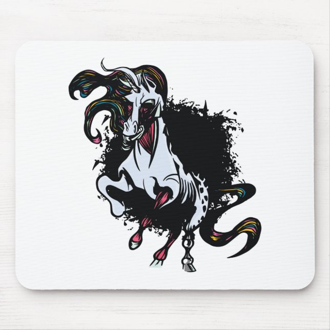 Zombie Unicorn Stehend Mousepad (Vorne)