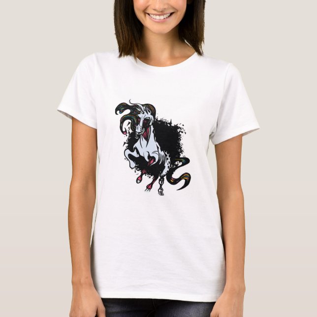 Zombie Unicorn Stehend T-Shirt (Vorderseite)