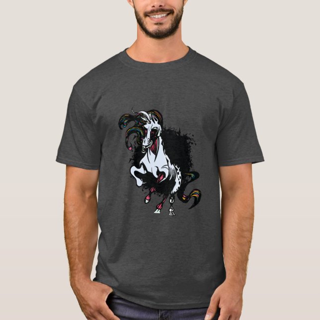 Zombie Unicorn Stehend T-Shirt (Vorderseite)