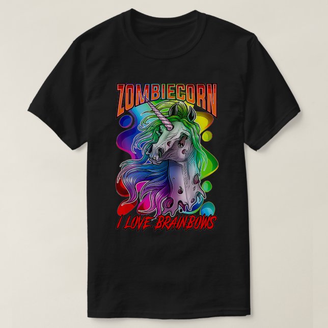 Zombie Unicorn Zombiecorn Goth Geschenke für Teens T-Shirt (Design vorne)