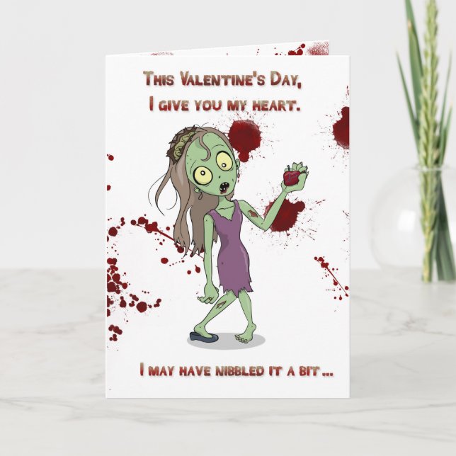 Zombie Valentine - Herzklopfen Feiertagskarte (Vorderseite)