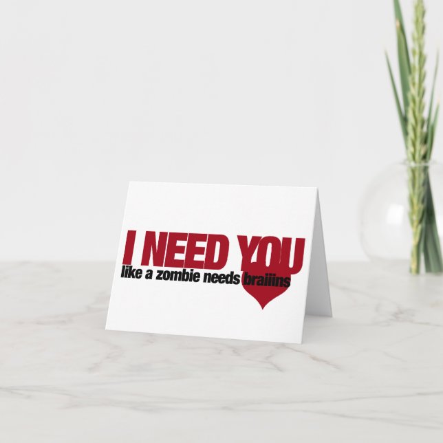 Zombie-Valentinstag Feiertagskarte (Vorderseite)