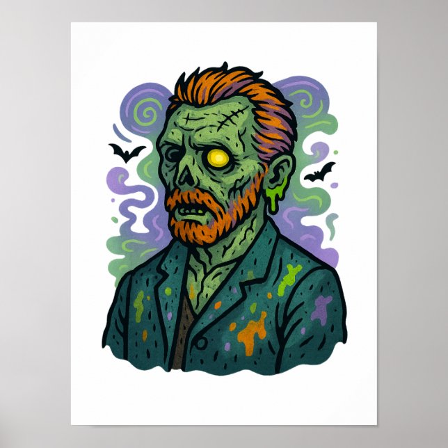 Zombie Van Gogh - Cartoon Comic Parody Poster (Vorne)