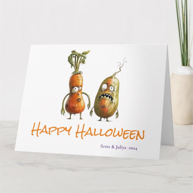 Zombie veggie Halloween Gruß Karte (Vorderseite)