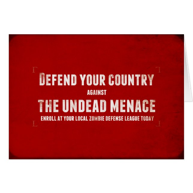 ZOMBIE-VERTEIDIGUNGS-LIGA-PLAKAT (Vorderseite (Horizontal))