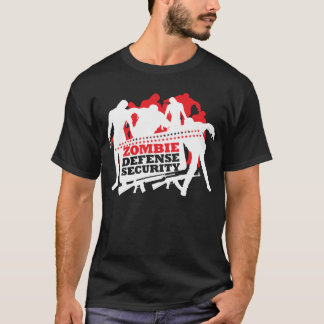 Zombie-Verteidigungs-Sicherheit - Weiß und Rot T-Shirt
