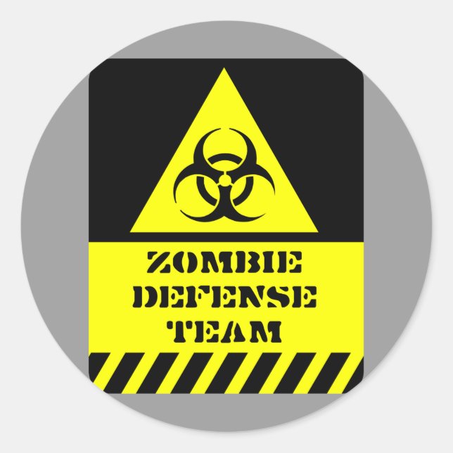 Zombie-Verteidigungsteam Runder Aufkleber (Vorderseite)