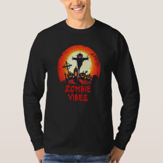 Zombie Vibes Mondlicht Friedhof Gruselige Kinder J T-Shirt