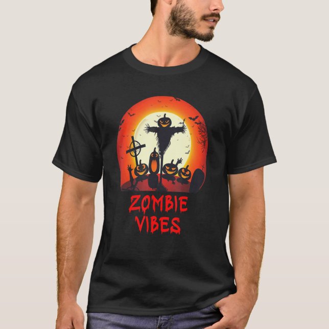 Zombie Vibes Moonlit Friedhof Beängstigende Kinder T-Shirt (Vorderseite)