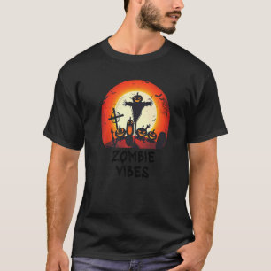 Zombie Vibes Moonlit Friedhof Beängstigende Kinder T-Shirt