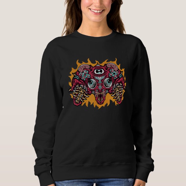 Zombie-Videospiel-Controller-Gamer-Halloween-Kostü Sweatshirt (Vorderseite)