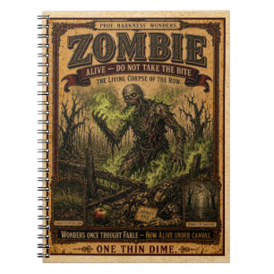 Zombie, Vintage-Zirkus-Monster Notizblock