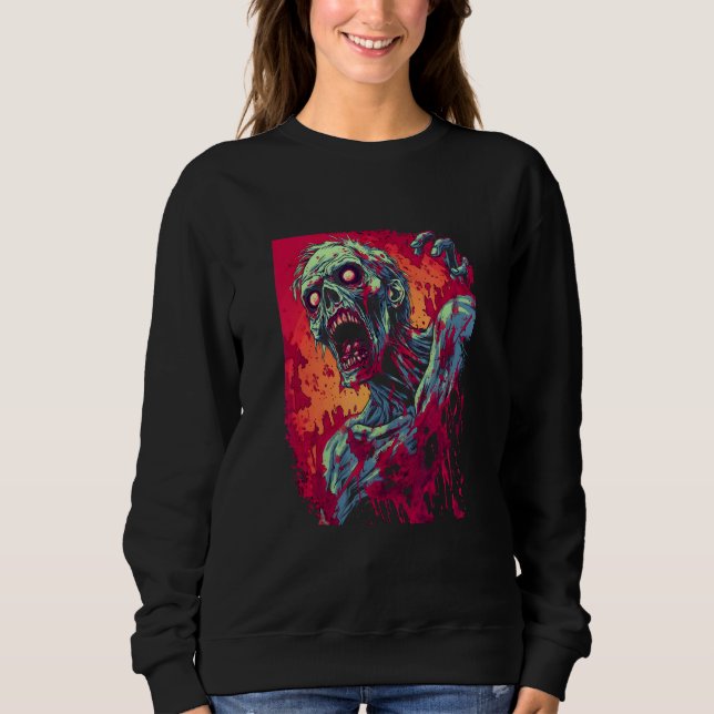 Zombie von Haunted Horror Halloween 2 Sweatshirt (Vorderseite)